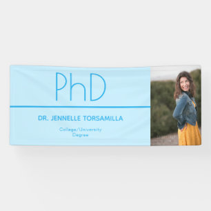 Light Blue Foto PhD Abschluss Banner