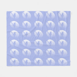 Light Blue Friedlich Nature Bird Silhouette Fleecedecke