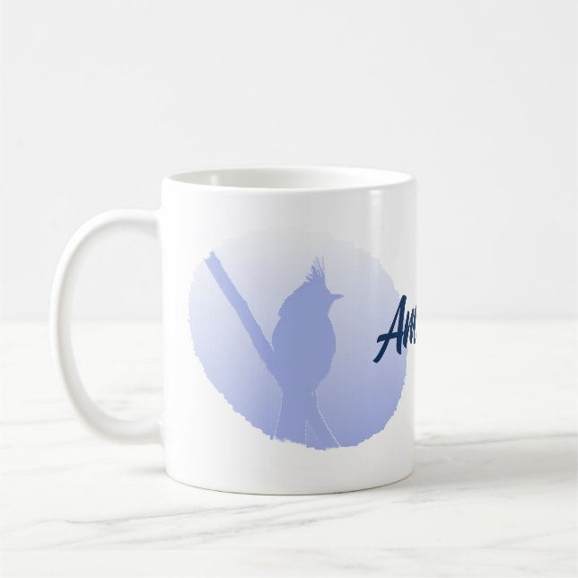 Light Blue Friedlich Nature Bird Silhouette Kaffeetasse (Links)