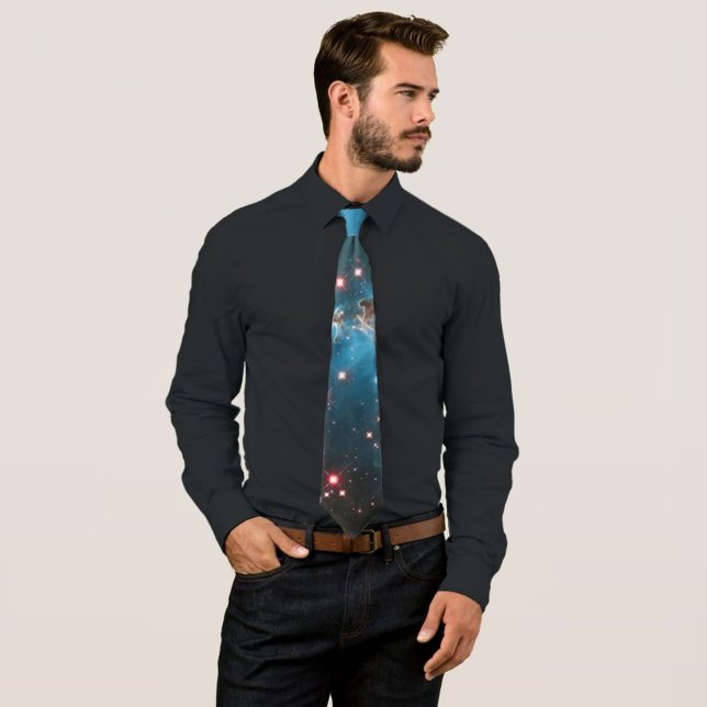 Light Blue Galaxy Neck Tie Krawatte (Von Creator hochgeladen)