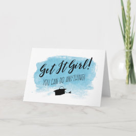 Light Blue Get It Girl! Abschluss Karte