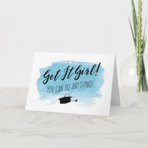 Light Blue Get It Girl! Abschluss Karte
