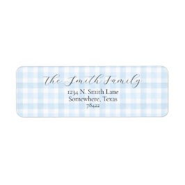 Light Blue Gingham Address Label