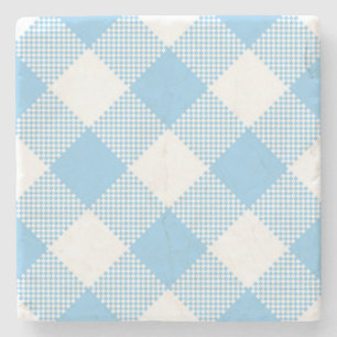 Light Blue Gingham Checked Square Untersetzer