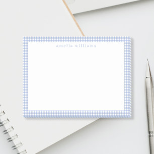 Light Blue Gingham Kariert Post-it Klebezettel