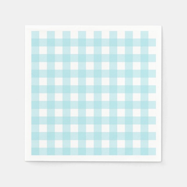 Light Blue Gingham Serviette (Vorderseite)