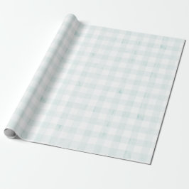 Light Blue Gingham Watercolor Geschenkpapier
