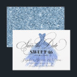 Light Blue Glitzer Chic Dress Sweet 16 Birthday Save The Date<br><div class="desc">Light Blue Glitzer Chic Dress Sweet 16 Birthday Save the Date</div>