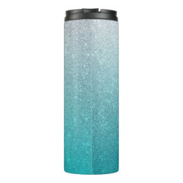 Light Blue Glitzer Ombre Thermal Tumbler Thermosbecher