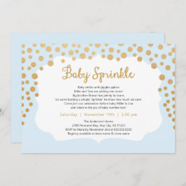 Light Blue Gold Boy Baby Sprinkle laden ein, Baby  Einladung