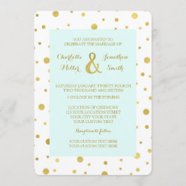 Light Blue Gold Confetti Einladungen für Hochzeite