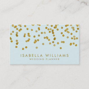 Light Blue & Gold Foil Confetti Business Card Visitenkarte