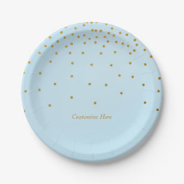 Light Blue & Gold Foil Confetti Dots Party Teller