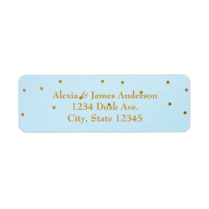 Light Blue & Gold Foil Einladung Address Labels