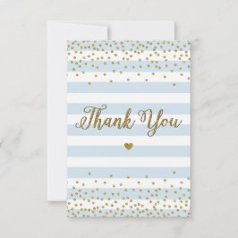 Light Blue Gold Glitzer Boy Baby Dusche Sprinkle T Dankeskarte