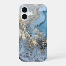 Light Blue & Gold Marble iPhone 6/6s Fall