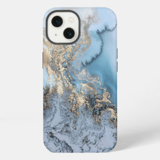 Light Blue & Gold Marble iPhone 6/6s Fall 13 Hülle