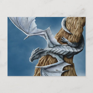 Light Blue Gray Dragon Postcard Postkarte