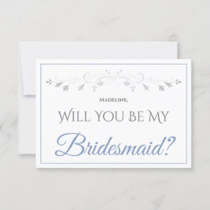 Light Blue & Gray Elegante Seien Sie meine Bridesm Karte