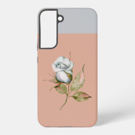 Light Blue Gray Single Rose Blume S21 Telefongehäu Samsung Galaxy Hülle