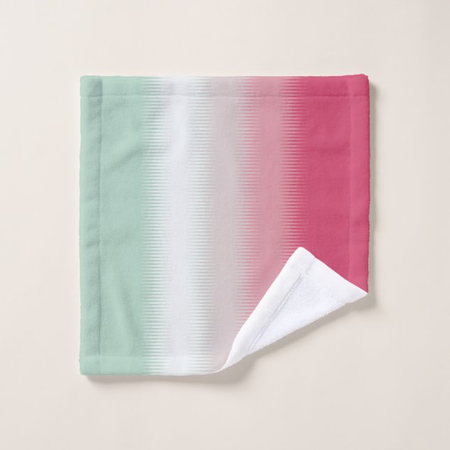 Light Blue Green Gray Maroon Red Badhandtuch Set (Waschlappen)