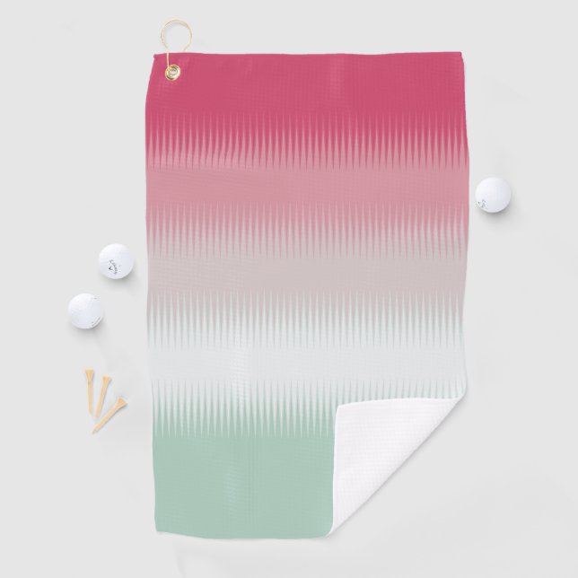 Light Blue Green Gray Maroon Red Golfhandtuch (Insitu)