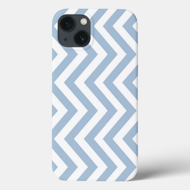 Light Blue Grunge Textured Zickzack Case-Mate iPhone Hülle (Rückseite)