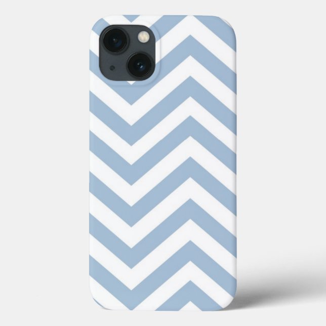 Light Blue Grunge Textured Zickzack Case-Mate iPhone Hülle (Rückseite)