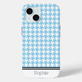 Light Blue Hahnentrittmuster Custom Samsung Case-Mate iPhone Hülle