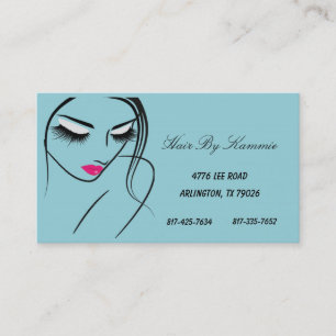 Light Blue Hair, Nail, Make-up Business Card Visitenkarte