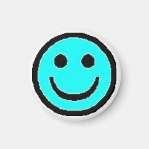 Light Blue Happy Face Magnet