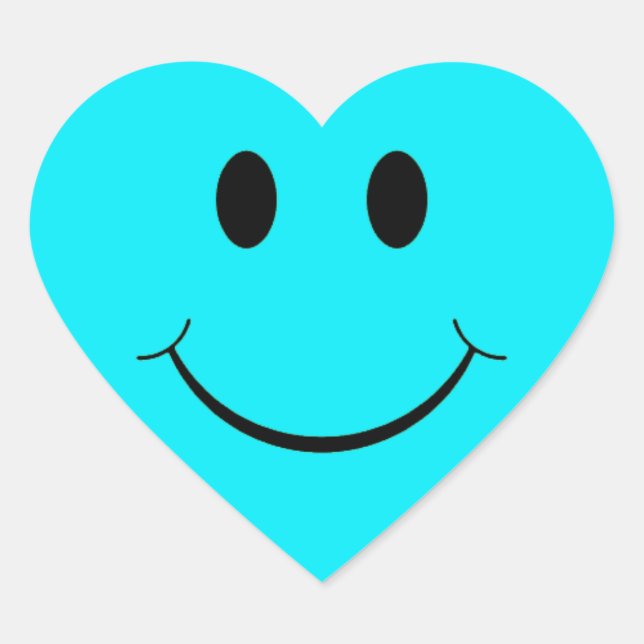 Light Blue Heart Face Sticker (Vorderseite)