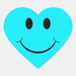 Light Blue Heart Face Sticker