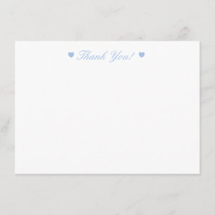 Light Blue Hearts Vielen Dank Flat Card Dankeskarte