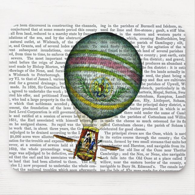 Light Blue Hot Air Ballon Mousepad (Vorne)