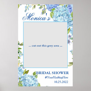 Light Blue Hydrangea Brautparty Foto Prop Poster