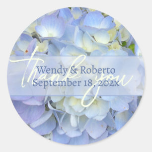 Light Blue Hydrangea Gastgeschenk Hochzeit Labels Runder Aufkleber