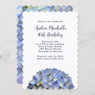 Light Blue Hydrangea Geburtstagsparty Einladung