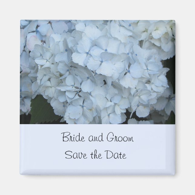 Light Blue Hydrangea Save the Date Magnet (Vorne)