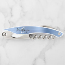 Light Blue Imitats Pinselmetall Monogram Script