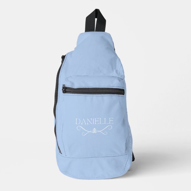 Light Blue Individuelle Name "Ballet Everyday" Crossbody Bag (Vorderseite)