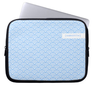 Light Blue Japanese Seigaiha Pattern Laptopschutzhülle