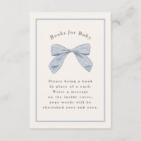 Light Blue Kariert Bow Elegant Baby Shower