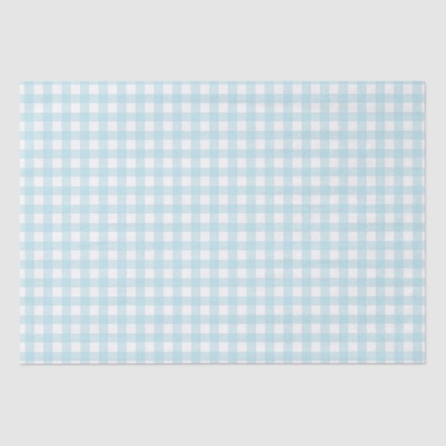 Light Blue Kariert Seidenpapier (Vorderseite)