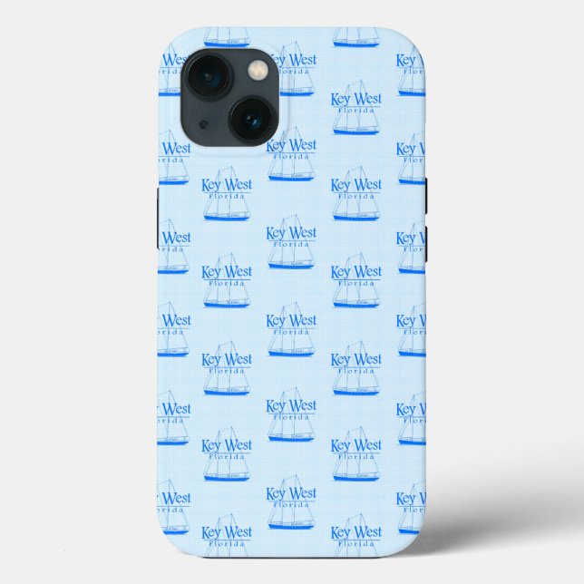 Light Blue Key West Florida Nautic Sailboat Case-Mate iPhone Hülle (Rückseite)