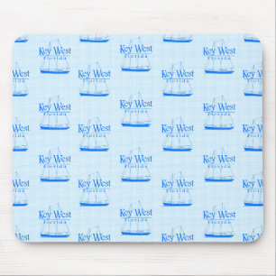 Light Blue Key West Florida Nautic Sailboat Mousepad