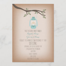Light Blue Lantern Camping Hochzeitseinladung Einladung