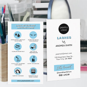 Light Blue Lashes Care Guide Modern Minimalistisch Visitenkarte
