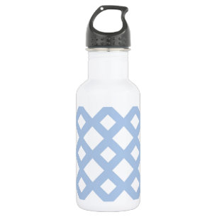 Light Blue Lattice auf Weiß Edelstahlflasche