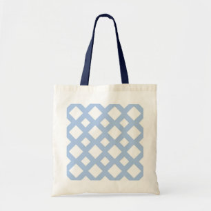 Light Blue Lattice auf Weiß Tragetasche